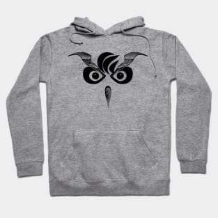 Own the Night: Striking Black Bold Owl Design Hoodie